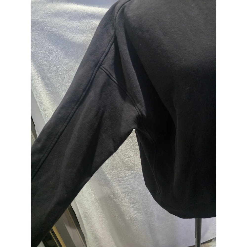 Lululemon Chill On Pullover Perfect Crewneck Sweatshirt Black Cotton Relax Sz 12 - Picture 5 of 10